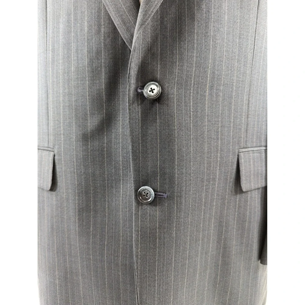 HICKEY FREEMAN Sport Coat Suit Top Wool Cashmere Blazer Jacket 42L pin Stripe